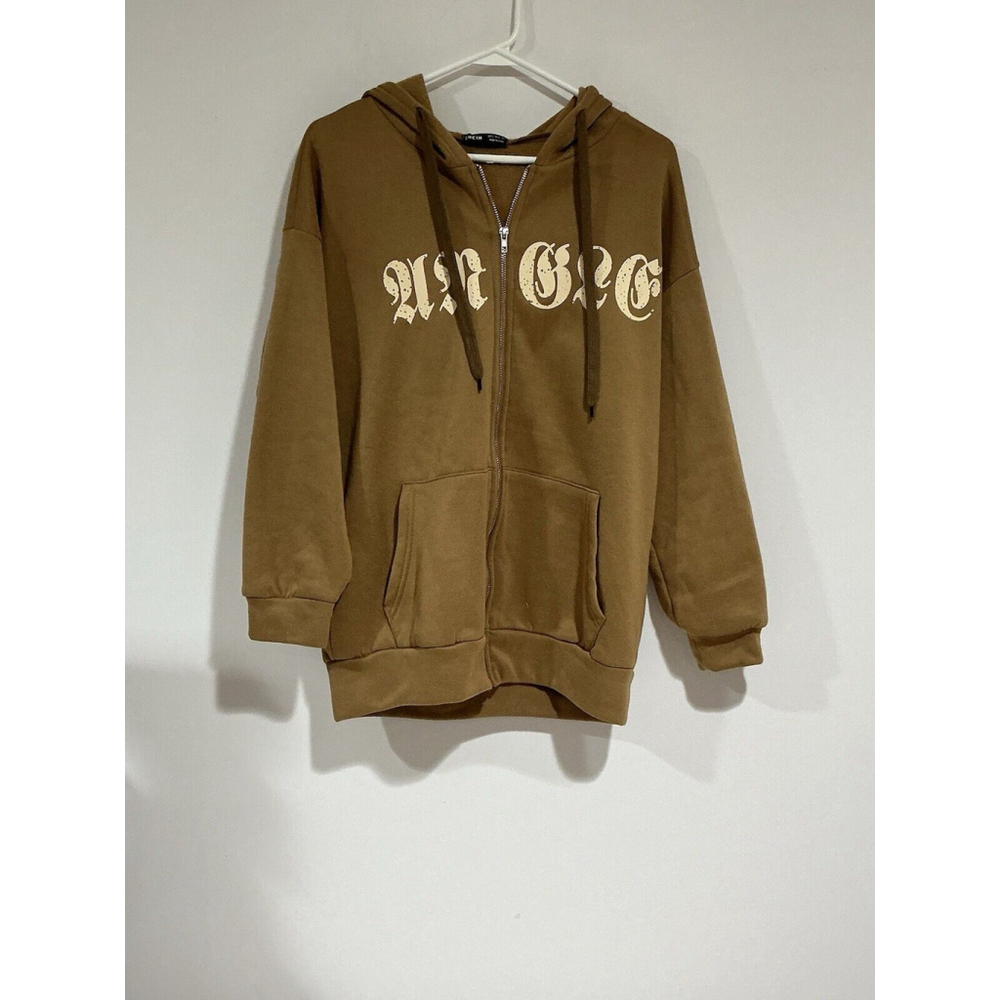 Men’s Shein Small Brown Hoodie Zip Up With Graphic